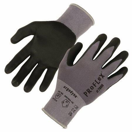 ERGODYNE ProFlex 7000 Nitrile-Coated Gloves Microfoam Palm, Gray, X-Small, Pair, PK12, 12PK 10361